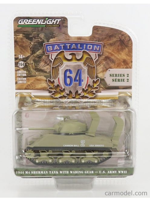 Greenlight - Tank M4 Sherman Usa Army World War Ii 1944 Military Sand