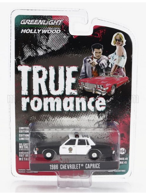 Greenlight - CHEVROLET CAPRICE LOS ANGELES POLICE DEPARTMENT 1986 - TRUE ROMANCE BLACK WHITE