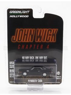   Greenlight - PLYMOUTH CUDA COUPE 1971 - JOHN WICK CHAPTER 4 MOVIE 2023 BLACK