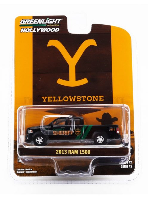 Greenlight - DODGE RAM 1500 PICK-UP SHERIFF 2013 - YELLOWSTONE BLACK