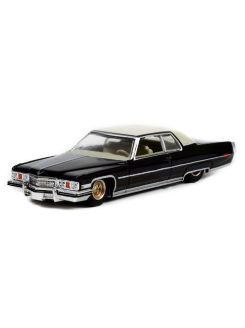 GREENLIGHT - California Lowriders Series 1 - 1973 Cadillac Coupe deVille - Black with Gold Wheels Solid Pack