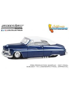   Greenlight - 1:64 Mercury Eight Chopped Top Convertible 1950 - Dark Blue Metallic with Light Blue Pinstripes and White Top - California Lowriders Series 4 - GREENLIGHT