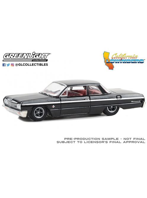 Greenlight - 1:64 Chevrolet Biscayne 1964 - Black with Red Interior - California Lowriders Series 4 - GREENLIGHT