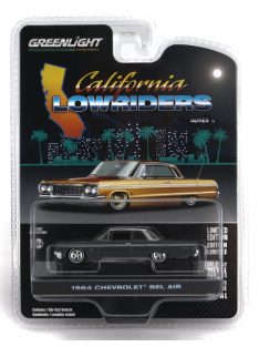   Greenlight - CHEVROLET IMPALA BEL AIR LOWRIDERS 1964 GREEN SILVER