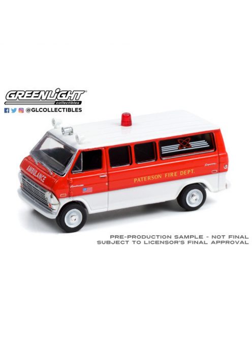 GREENLIGHT - Fire & Rescue Series 2 - 1970 Ford Econoline - Paterson Fire Department, Paterson, New Jersey Solid Pack