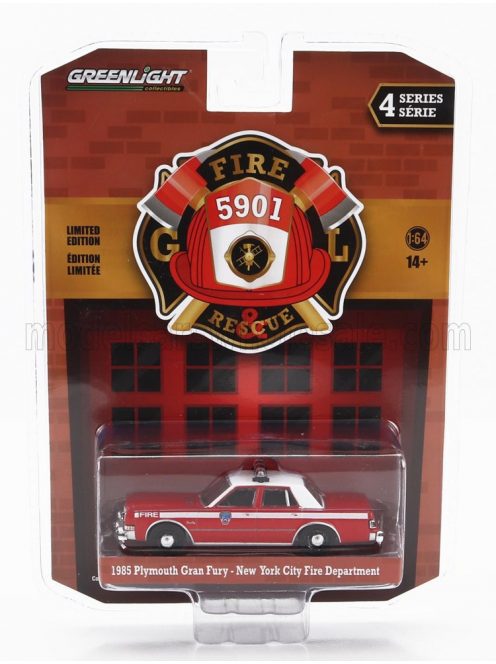 Greenlight - PLYMOUTH GRAN FURY FDNY FIRE ENGINE 1985 RED WHITE