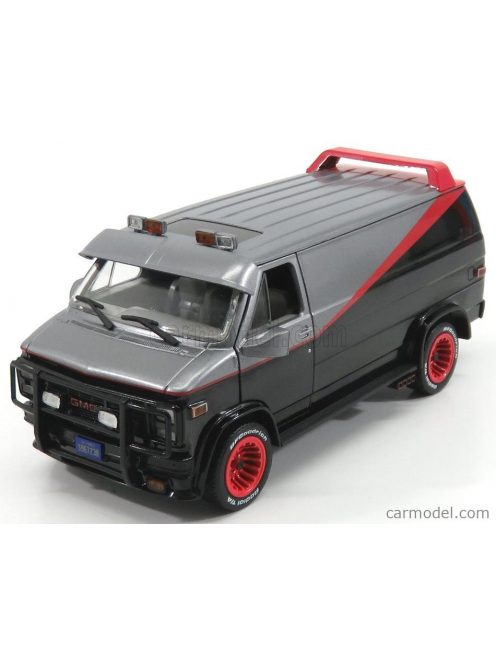 Greenlight - Gmc Vandura Cargo G.Series Van - A-Team - 1983 Black Grey Met Red