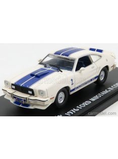   Greenlight - Ford Usa Shelby Mustang Ii Cobra Ii 1976 - Charlie'S Angels (Jill Munroe'S Car) White Blue