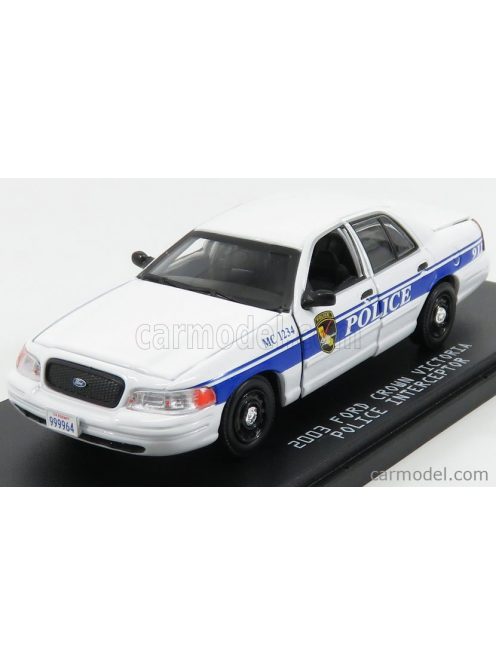 Greenlight - Ford Usa Crown Victoria Police Interceptor 2003 - Macgyver 2016 White Light Blue