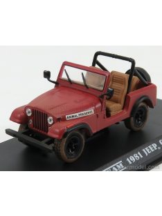   Greenlight - Jeep Cj-7 Open Animal Preserve 1995 The A-Team Red