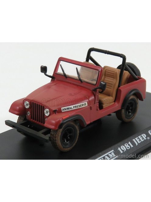 Greenlight - Jeep Cj-7 Open Animal Preserve 1995 The A-Team Red