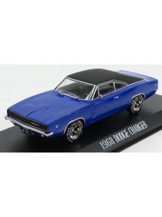   Greenlight - DODGE CHARGER DENNIS GUILDER'S CAR 1968 - CHRISTINE LA MACCHINA INFERNALE BLUE BLACK