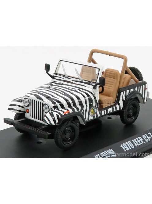 Greenlight - Jeep Cj-7 Open 1976 - When Nature Calls - Ace Ventura - Movie 1995 Black White