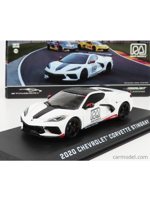 Greenlight - Chevrolet Corvette C8 Official Pace Car Road America 2020 White