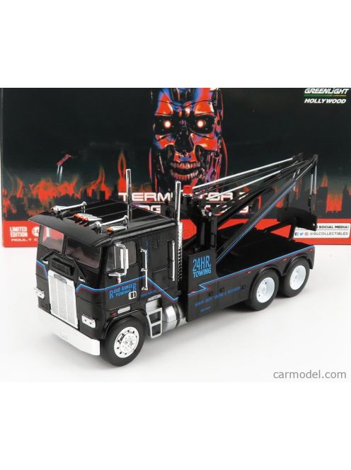 Greenlight - Freightliner Fla 9664 Tractor Truck Gru Crane 3-Assi 1991 - Terminator 2 - The Judgment Day - Il Giorno Del Giudizio Black