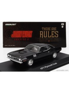   Greenlight - Plymouth Cuda Coupe 1971 - John Wick Chapter 4 Movie 2023 Black