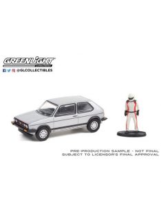   GREENLIGHT - The Hobby Shop Series 11 - 1976 Volkswagen Golf MkI GTI with Race Car Driver - Silver Solid Pack