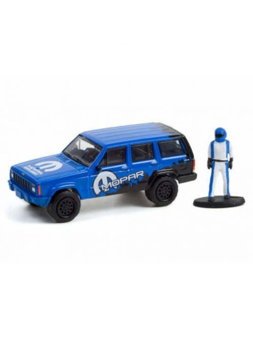 GREENLIGHT - The Hobby Shop Series 12 - 2001 Jeep Cherokee Sport MOPAR Off-Road with Race Car Driver Solid Pack