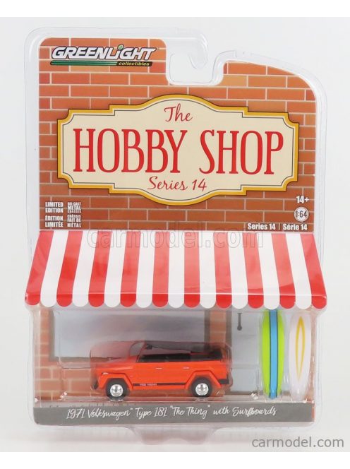 Greenlight - Volkswagen Type 181 The Thing With Surfboard 1971 Orange