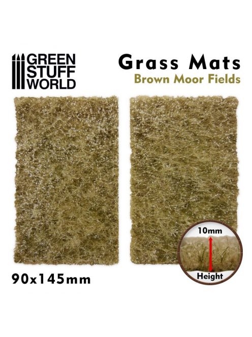 Green Stuff World - Grass Mat Cut-Outs: BROWN MOOR FIELDS (Size: 90x145 mm  Height: 10 mm) - 2 pcs.