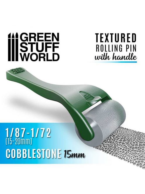 Green Stuff World - Rolling pin with Handle - Cobblestone 15mm