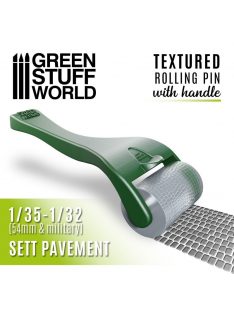   Green Stuff World - Rolling Pin with Handle - Sett Pavement (for 1:35, 1:32 scale)