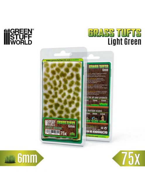 Green Stuff World - Static Grass Tufts 6 mm - Light Green (75 pcs.)