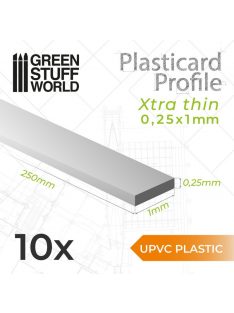   Green Stuff World - uPVC Plasticard - Profile Xtra-thin 0.25x1 mm