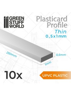 Green Stuff World - uPVC Plasticard - Thin 0.50mm x 1mm