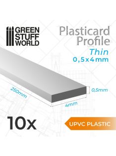 Green Stuff World - uPVC Plasticard - Thin 0.50mm x 4mm