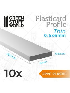 Green Stuff World - uPVC Plasticard - Thin 0.50mm x 6mm