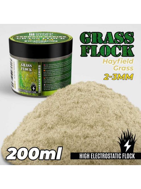 Green Stuff World - Static Grass Flock 2-3mm - HAYFIELD GRASS - 200 ml