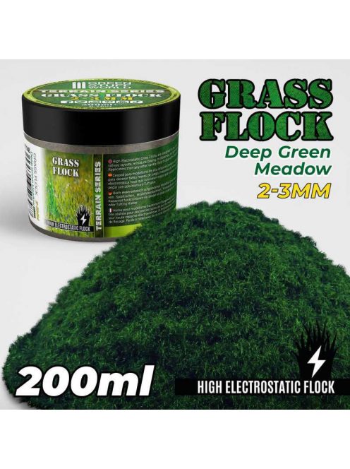 Green Stuff World - Static Grass Flock 2-3mm - DEEP GREEN MEADOW - 200 ml