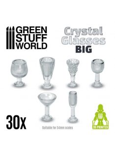   Green Stuff World - 3D Printed set - Crystal Glasses - Big Cups - 30 pcs