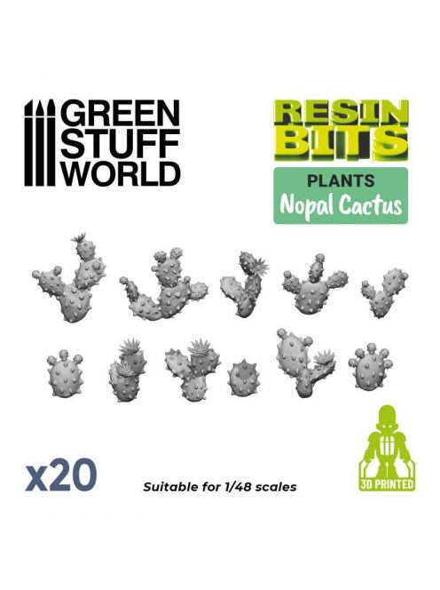 Green Stuff World - 3D printed set - Nopal Cactus