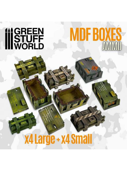 Green Stuff World - Rectangular wooden MDF boxes (4+4 boxes set)