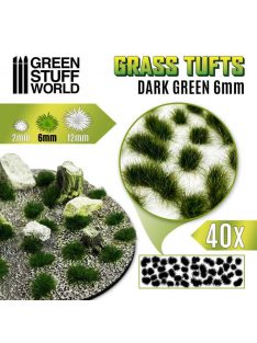   Green Stuff World - Grass TUFTS - 6mm self-adhesive - DARK GREEN (40 pcs)