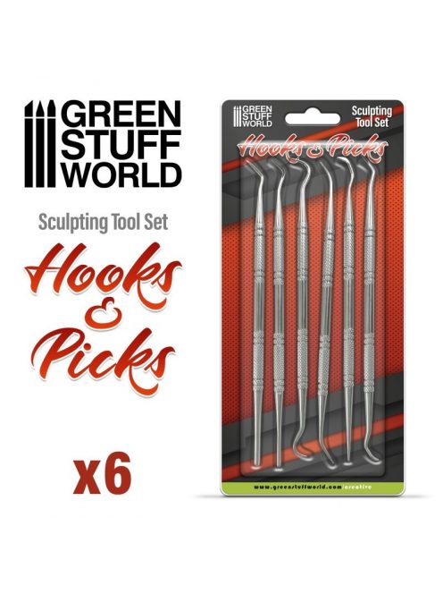 Green Stuff World - Hook and Pick tool Set (6 pcs.)