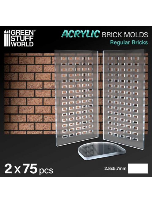 Green Stuff World - Acrylic molds - Regular Bricks (pack x2)