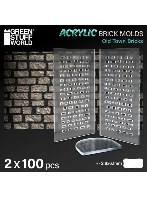 Green Stuff World - Acrylic molds - Old Bricks (pack x2)