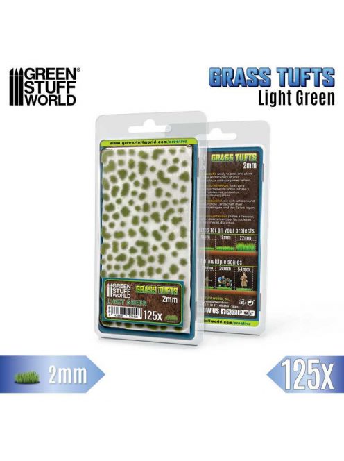 Green Stuff World - Static Grass Tufts 2 mm - Light Green (125 pcs.)