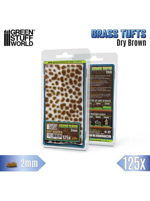 Green Stuff World - Static Grass Tufts 2 mm - Dry Brown (125 pcs.)