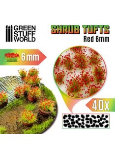   Green Stuff World - Shrubs TUFTS - 6mm self-adhesive - RED Flowers (40 pcs.)