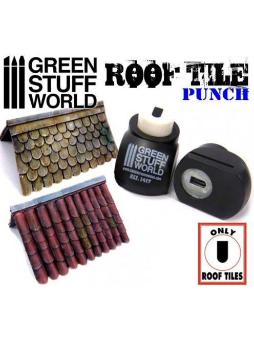 Green Stuff World - Miniature roof Punch DARK GREY - ROOF TILE