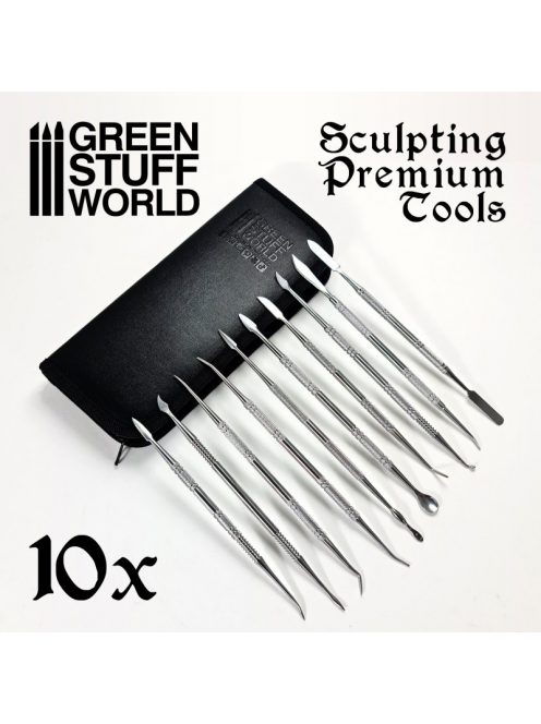 Green Stuff World - 10x Professional Sculpting Tools with case