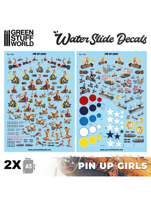 Green Stuff World - Water slide decals - Pin Ups (A5, 2 sheets.)