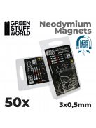 Green Stuff World - Neodymium Magnets 3x0'5mm - 50 units (N35)