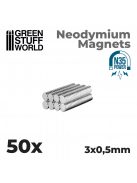 Green Stuff World - Neodymium Magnets 3x0'5mm - 50 units (N35)