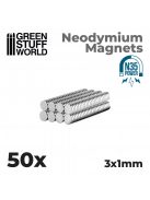 Green Stuff World - Neodymium Magnets 3x1mm - 50 units (N35)