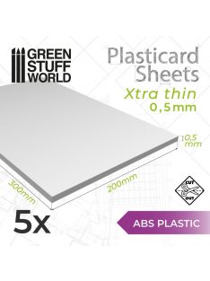   Green Stuff World - ABS Plasticard A4 - 0'5 mm COMBOx5 sheets